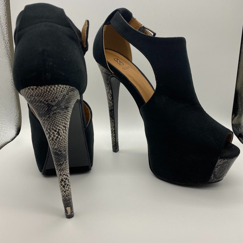 Martha Black + Faux Snakeskin Covered Platform